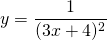 y=\displaystyle\frac{1}{(3x+4)^2}