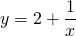 y=2+\displaystyle\frac{1}{x}